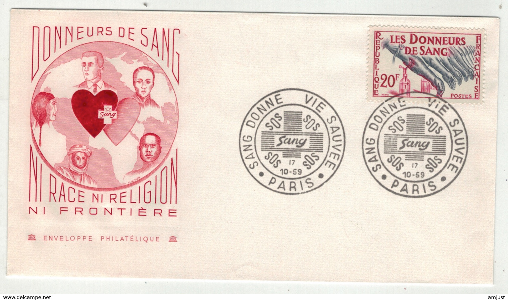 France // FDC // 1950-1959 // Les Donneurs De Sang - 1950-1959