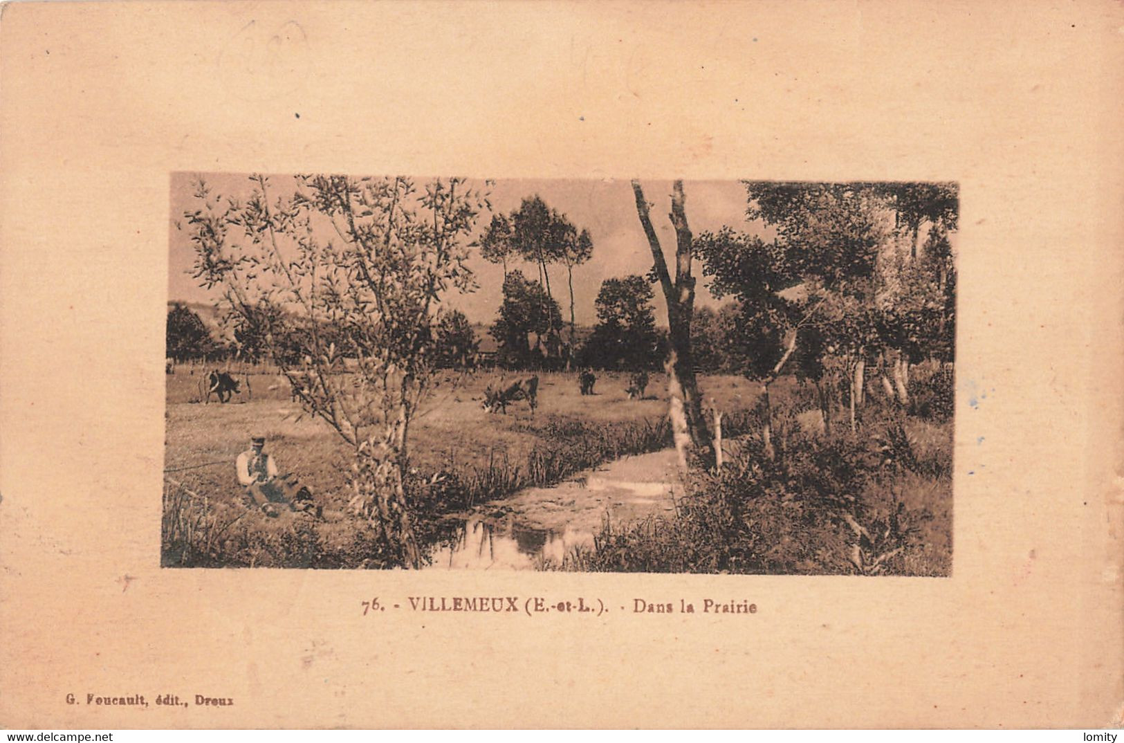 28 Villemeux CPA Dans La Prairie , Cachet 1942 - Villemeux-sur-Eure