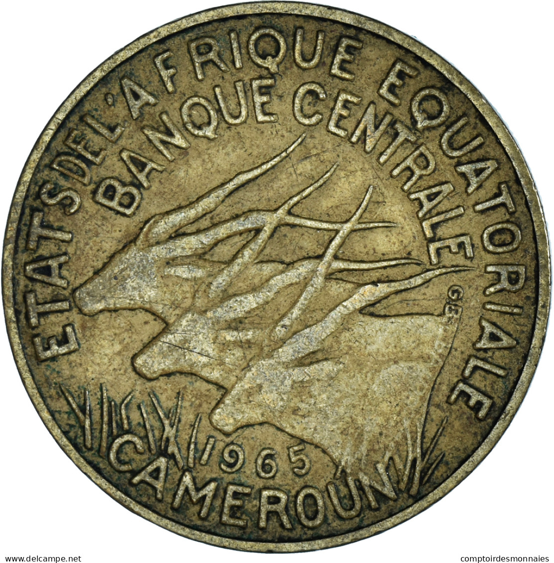 Monnaie, Cameroun, 10 Francs, 1965, TB+, Aluminum-Nickel-Bronze, KM:2a - Cameroon