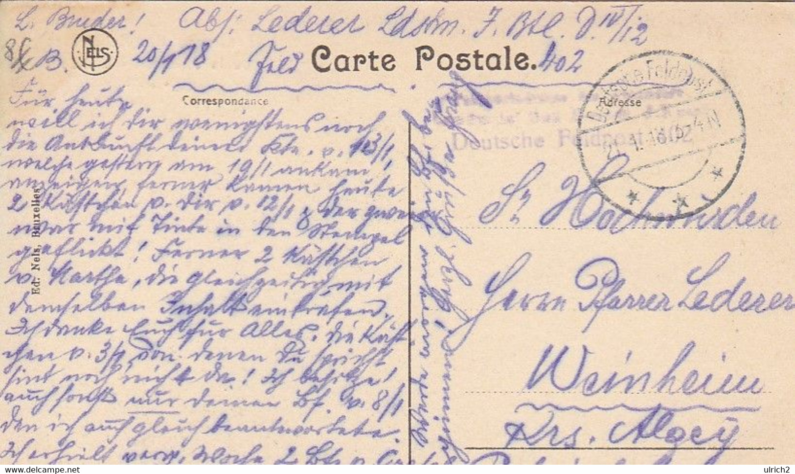 AK  Blandain - Pensionnat Des Religieuses De La Visitation - La Grotte - Feldpost 1918 (61258) - Tournai