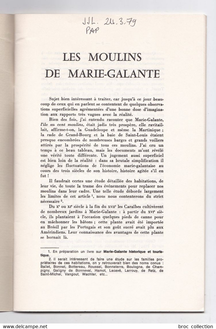 Les Moulins De Marie-Galante De 1664 à Nos Jours, R. P. Maurice Barbotin, 1975 - Outre-Mer