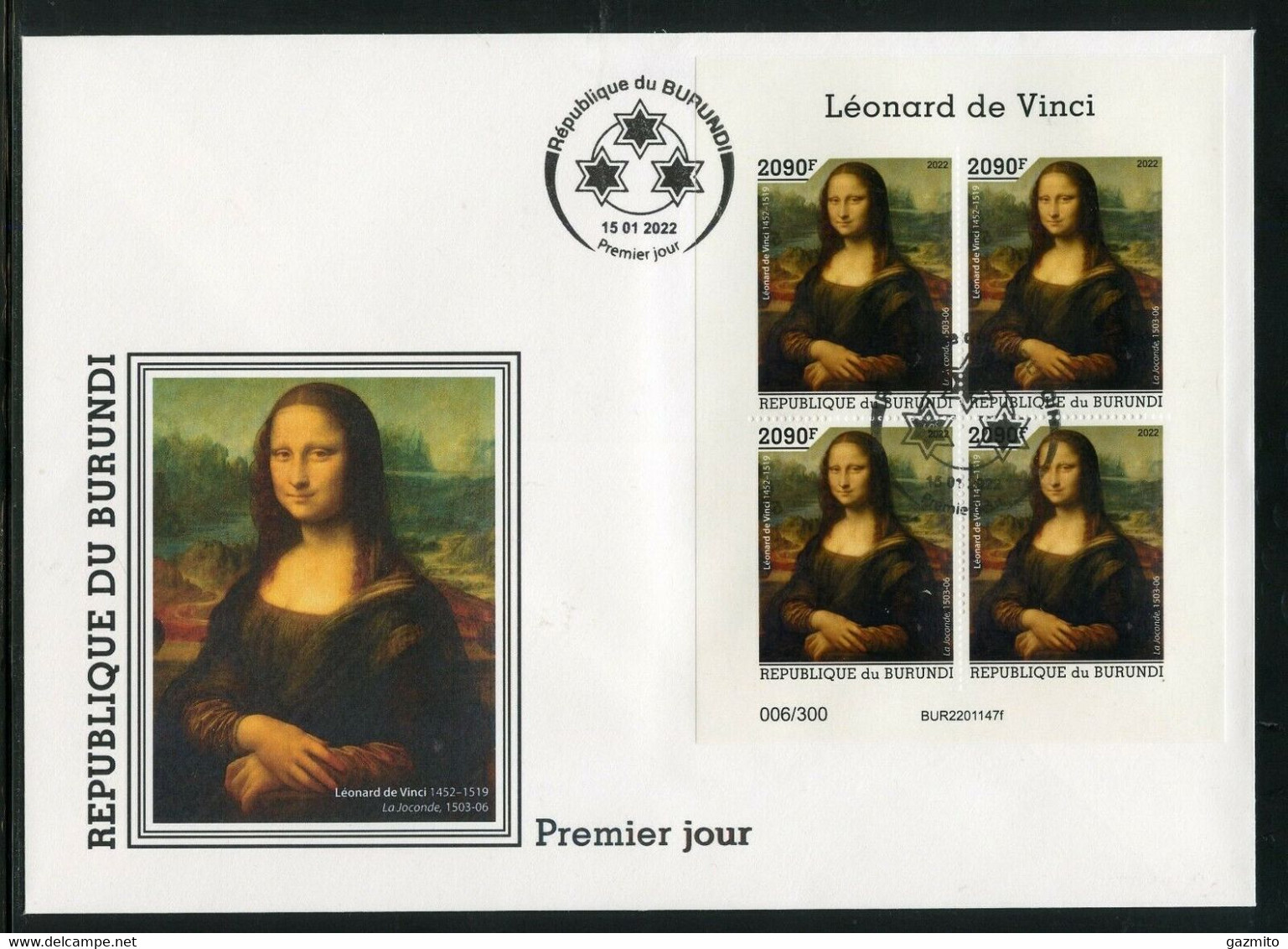 Burundi 2022, Art, Leonardo IV, BF In FDC - Neufs