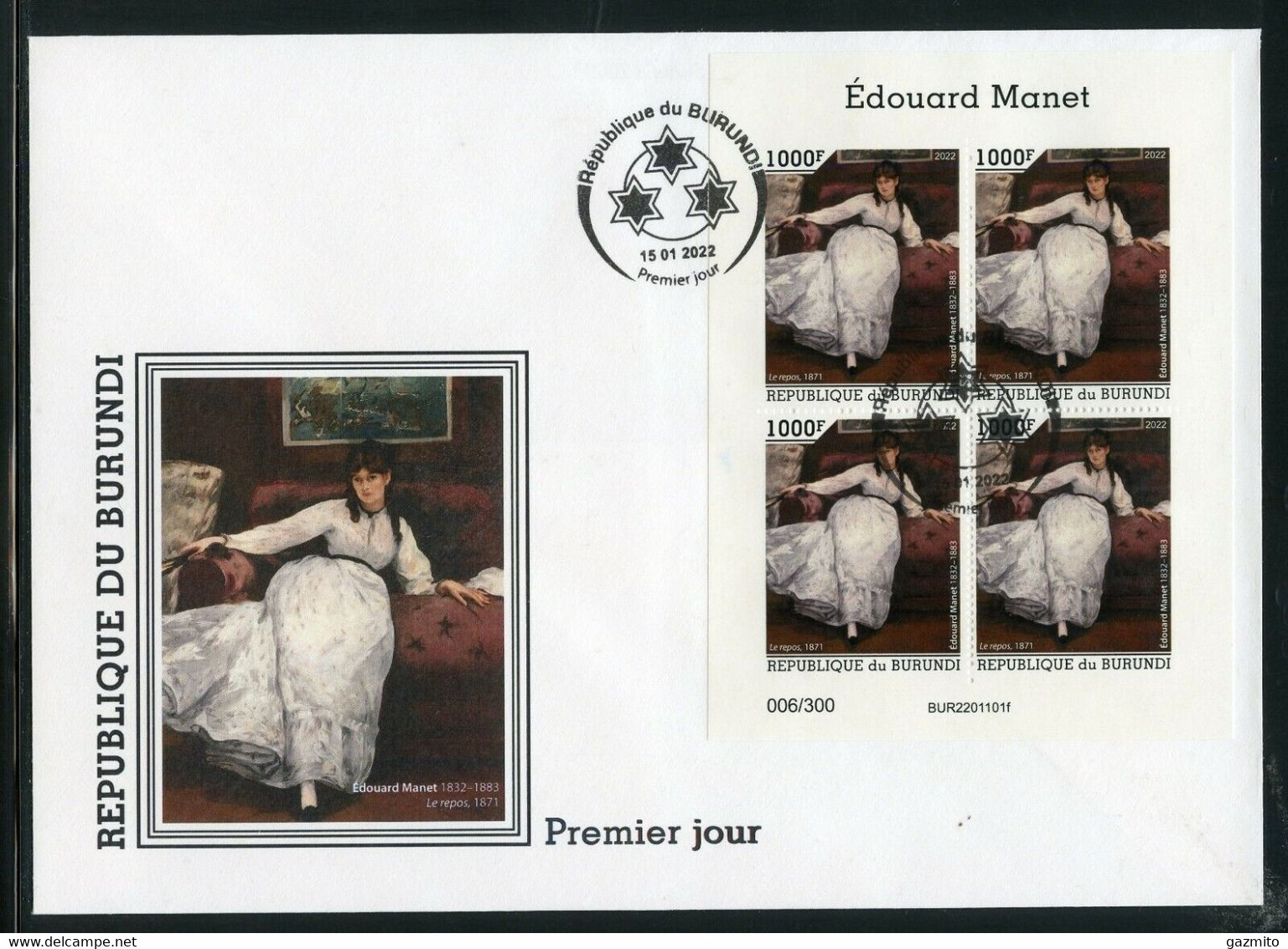 Burundi 2022, Art, Manet, BF In FDC - Nuevos