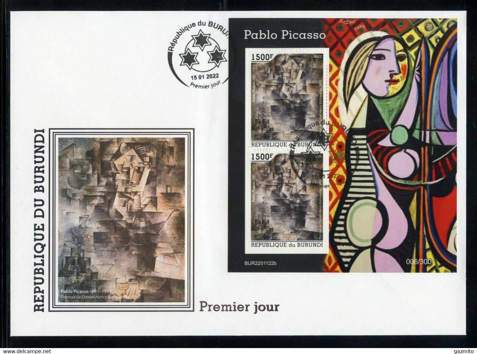 Burundi 2022, Art, Picasso I, 2val In BF In FDC - Nuovi