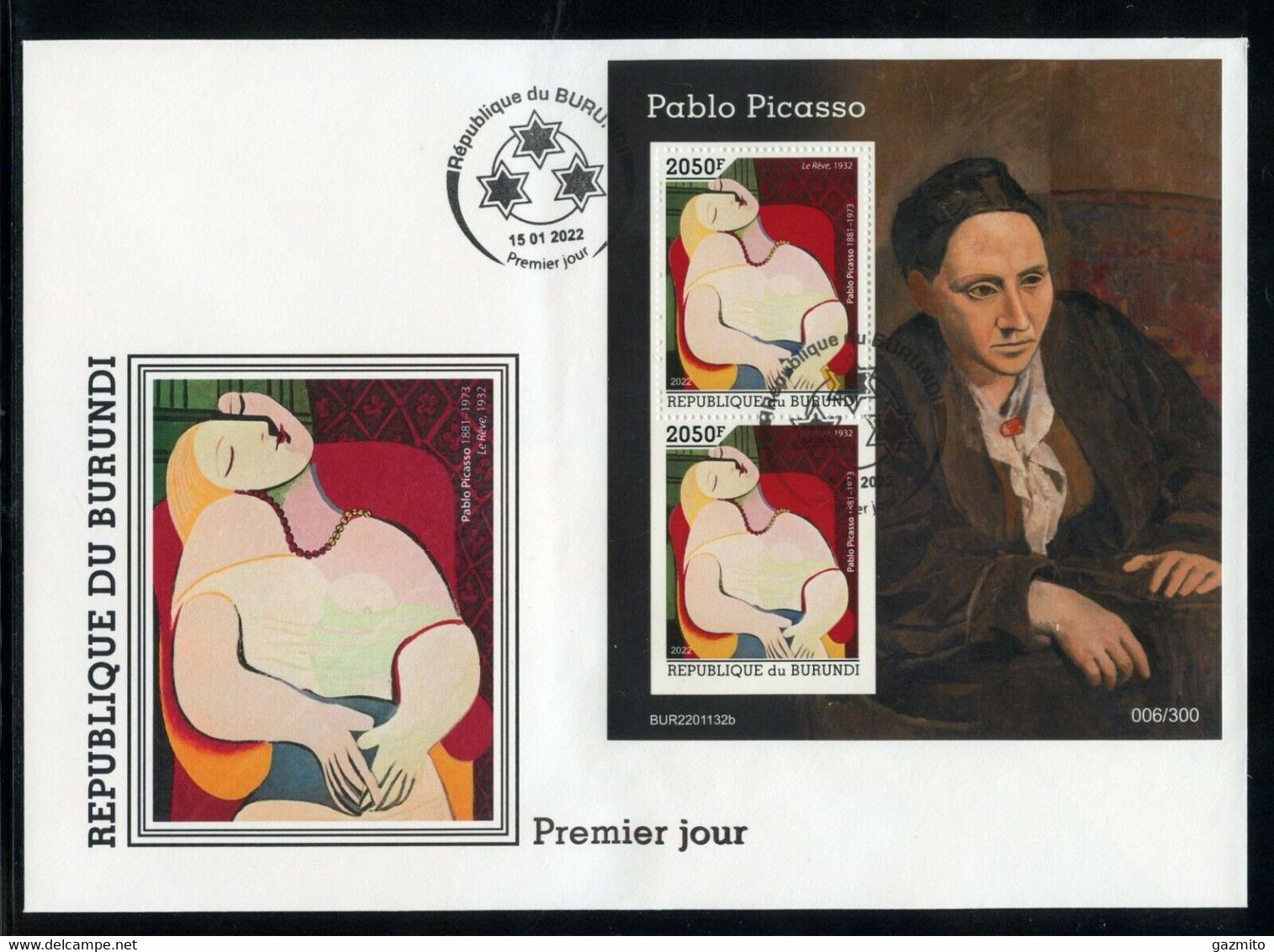 Burundi 2022, Art, Picasso III, 2val In BF In FDC - Neufs