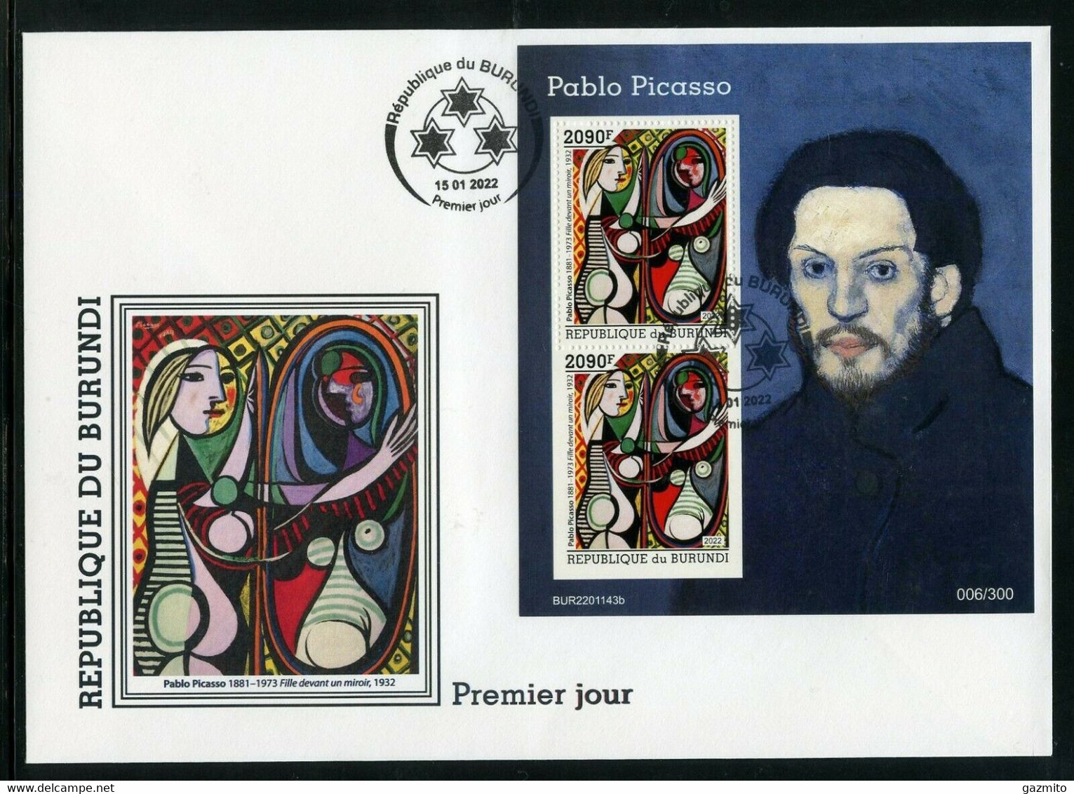 Burundi 2022, Art, Picasso IV, 2val In BF In FDC - Unused Stamps