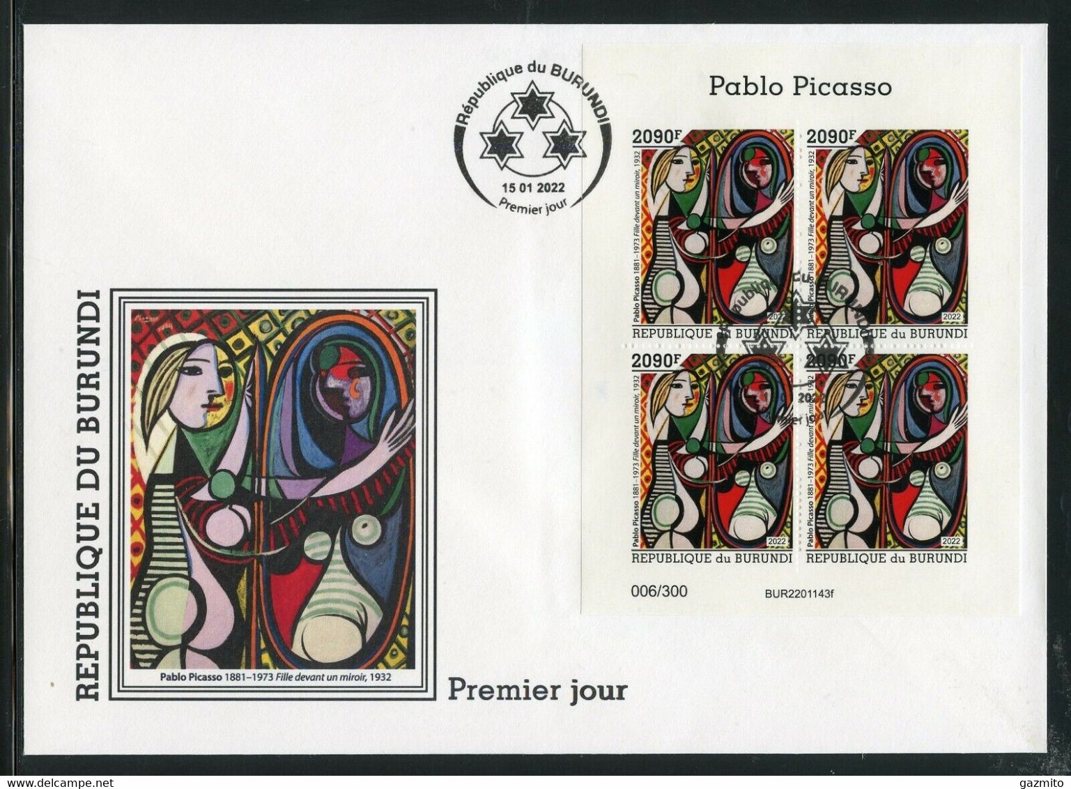 Burundi 2022, Art, Picasso IV, BF In FDC - Neufs