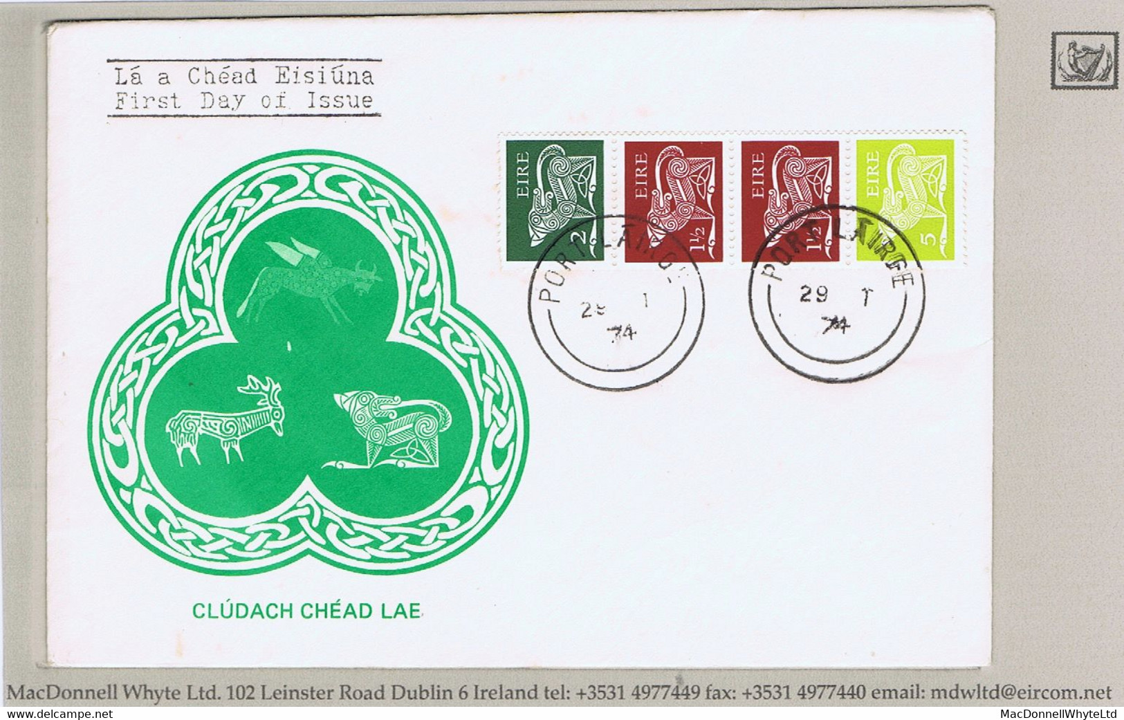 Ireland 1974 10p Multivalue Coil Strip Of 4 On HCC First Day Cover Waterford 29 I 74 - FDC