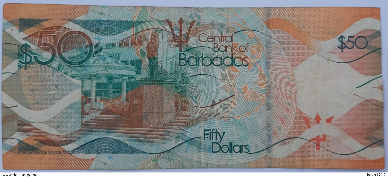 RARE Barbados 50 Dollars 2 May 2013 REPLACEMENT (serie Z) XF - Barbados