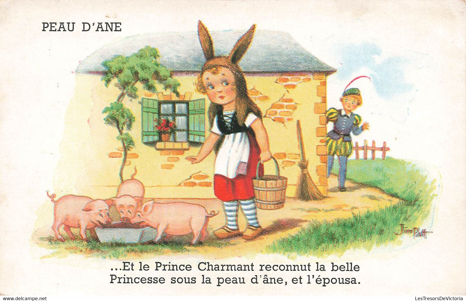 Chromo Chromos Image Comptine Et Contes Pour Enfant - Peau D'ane - Illustration Jim Patt - 13.5x9cm - Other & Unclassified