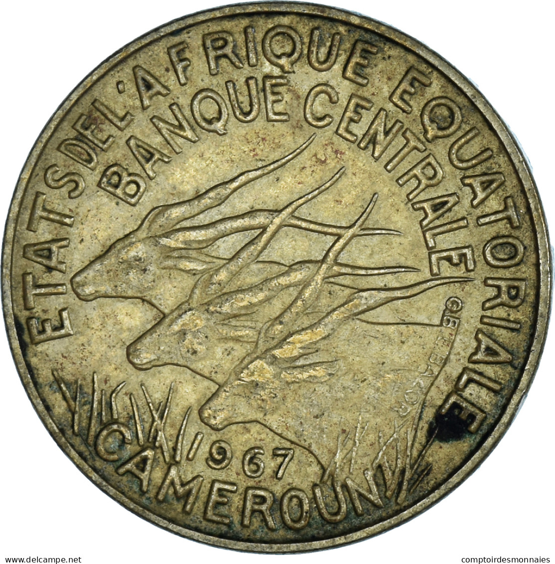 Monnaie, Cameroun, 5 Francs, 1967, TTB, Aluminum-Nickel-Bronze, KM:km 1a - Kameroen