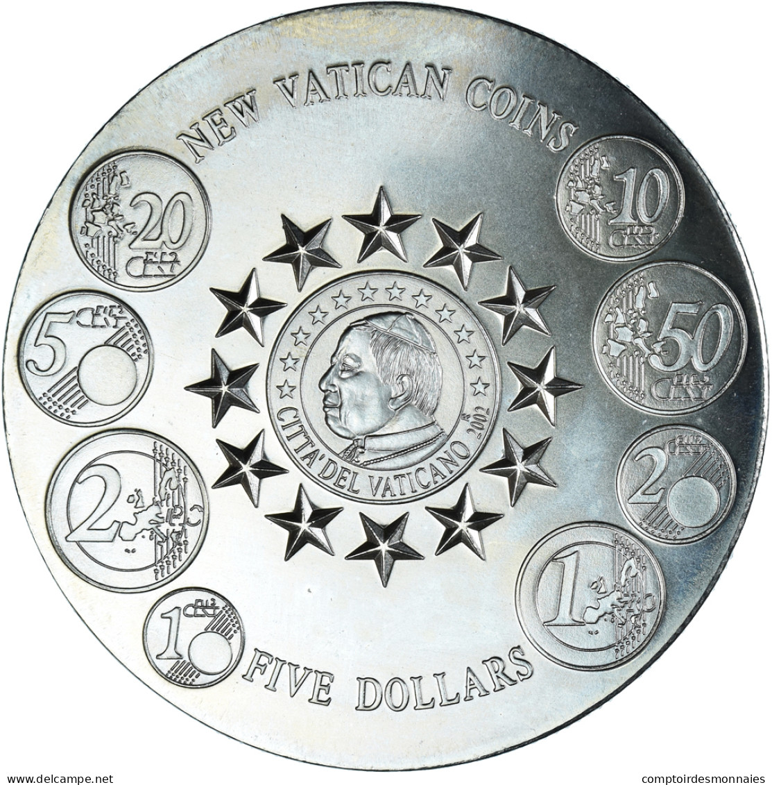 Monnaie, Libéria, New Vatican Coins - Euro, 5 Dollars, 2003, FDC, Cupro-nickel - Liberia