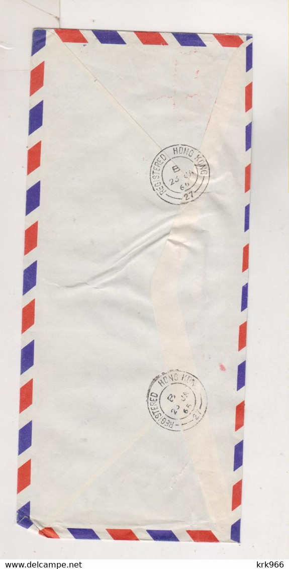 HONG KONG 1965 Registered Airmail Cover To Germany Meter Stamp - Brieven En Documenten