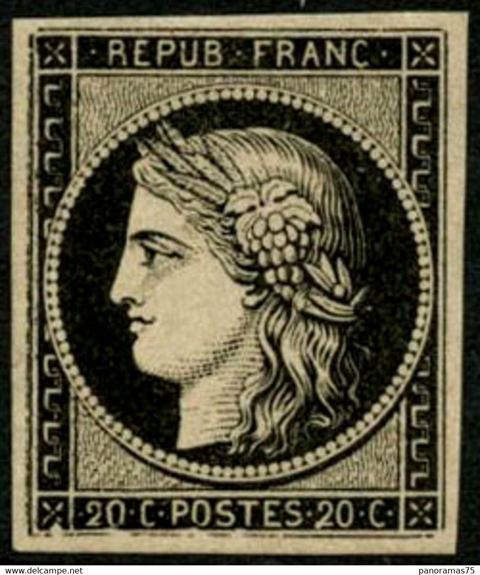 ** N°3 20c Noir S/jaune - TB - 1849-1850 Ceres