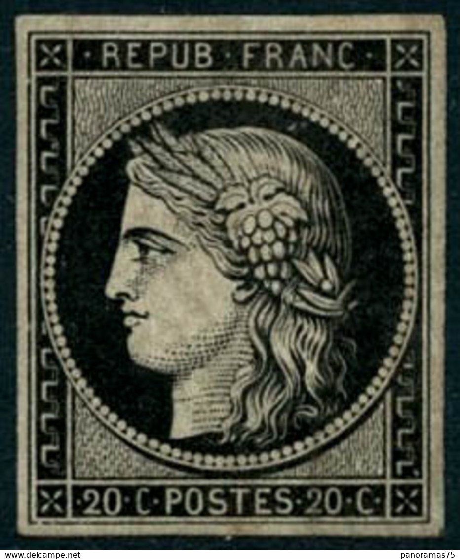 ** N°3a 20c Noir S/blanc - TB - 1849-1850 Ceres