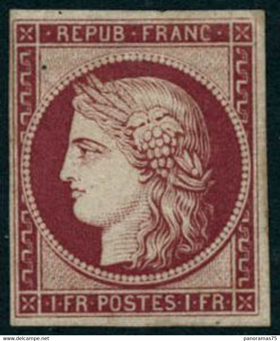 ** N°6f 1F Carmin, Réimp - TB - 1849-1850 Ceres