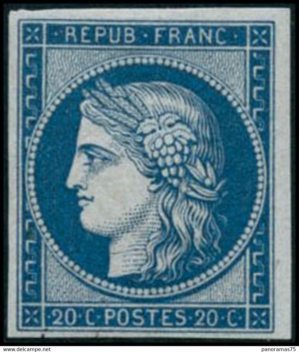 ** N°8f 20c Bleu, Réimp - TB - 1849-1850 Ceres