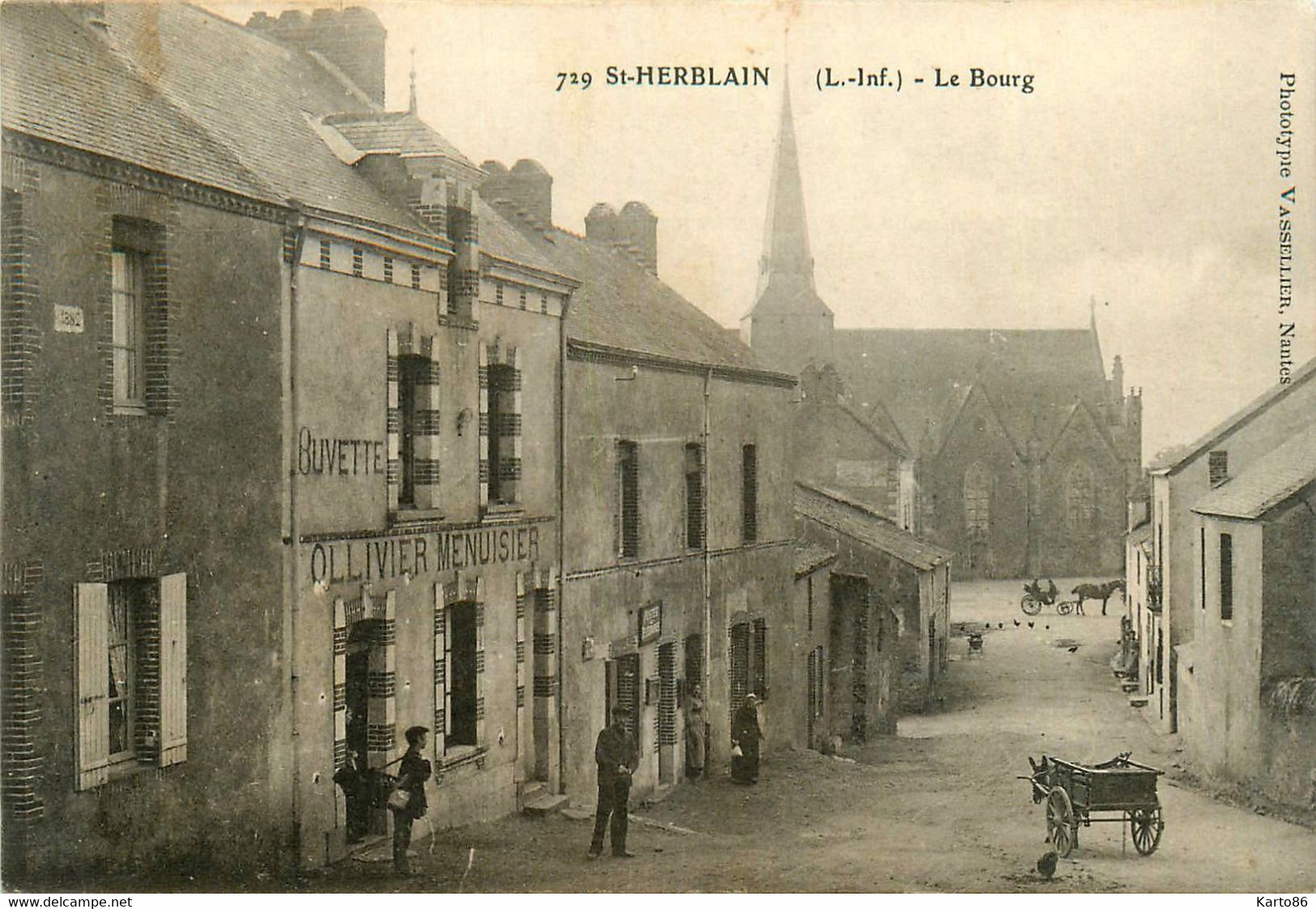St Herblain * Rue Du Bourg Du Village * Buvette OLLIVIER Menuisier * Attelage - Saint Herblain