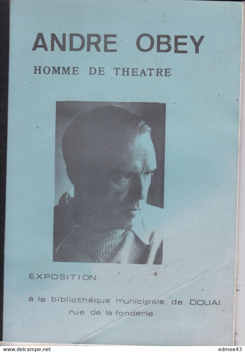 Rare Catalogue Ronéotypé  Exposition André Obey, Bibl. Munic. De Douai, 1985 - Theatre, Fancy Dresses & Costumes