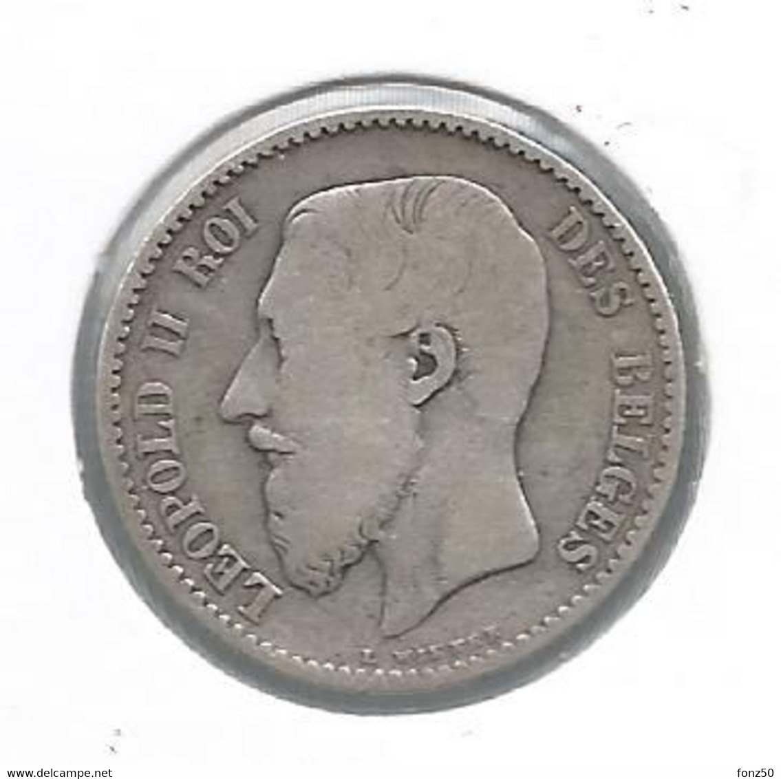 LEOPOLD II * 1 Frank 1886 Frans * Z.Fraai * Nr 11418 - 50 Centimes