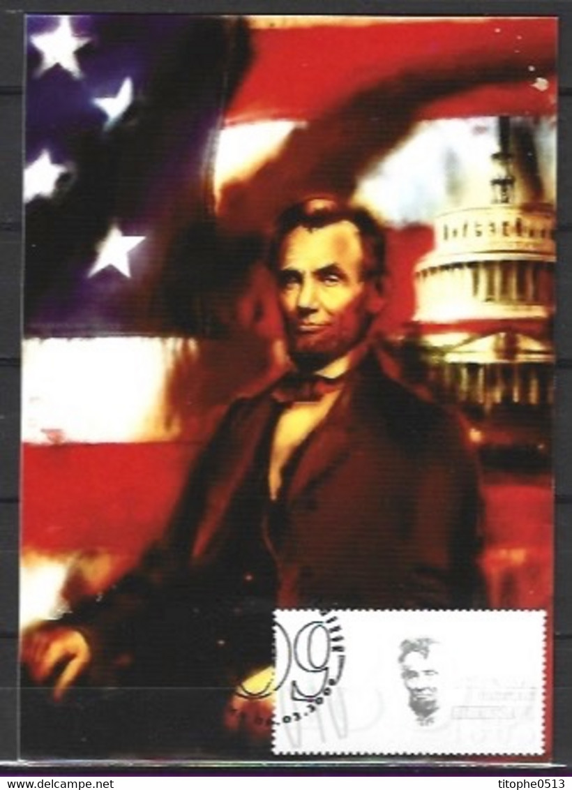 BULGARIE. N°4206 De 2009 Sur Carte Maximum. Lincoln. - Covers & Documents