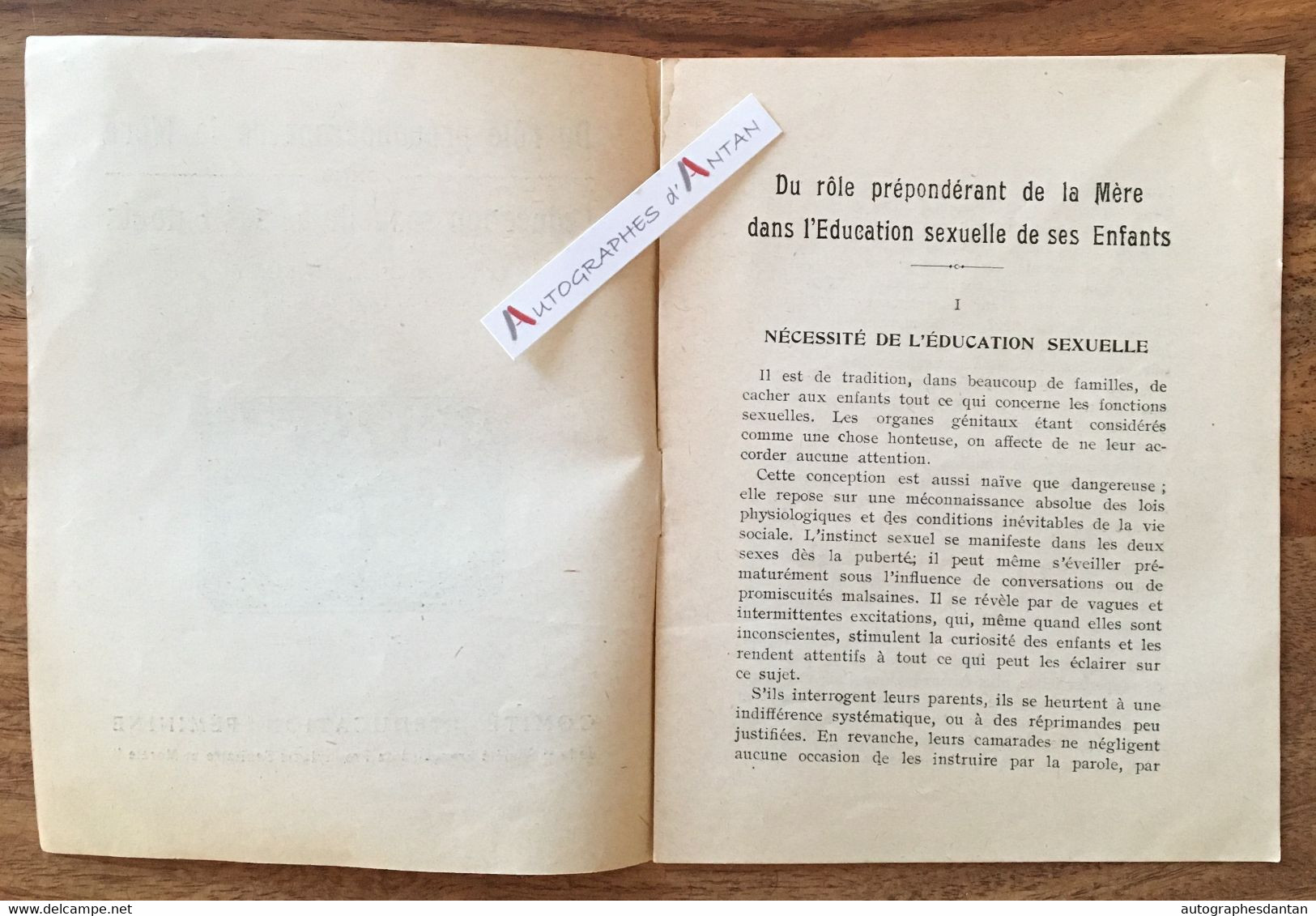 Du Rôle Prépondérant De La Mère Dans L'éducation Sexuelle De Ses Enfants - Docteur A. SIREDEY - Rare - Sexe Sexualité - Sociologia