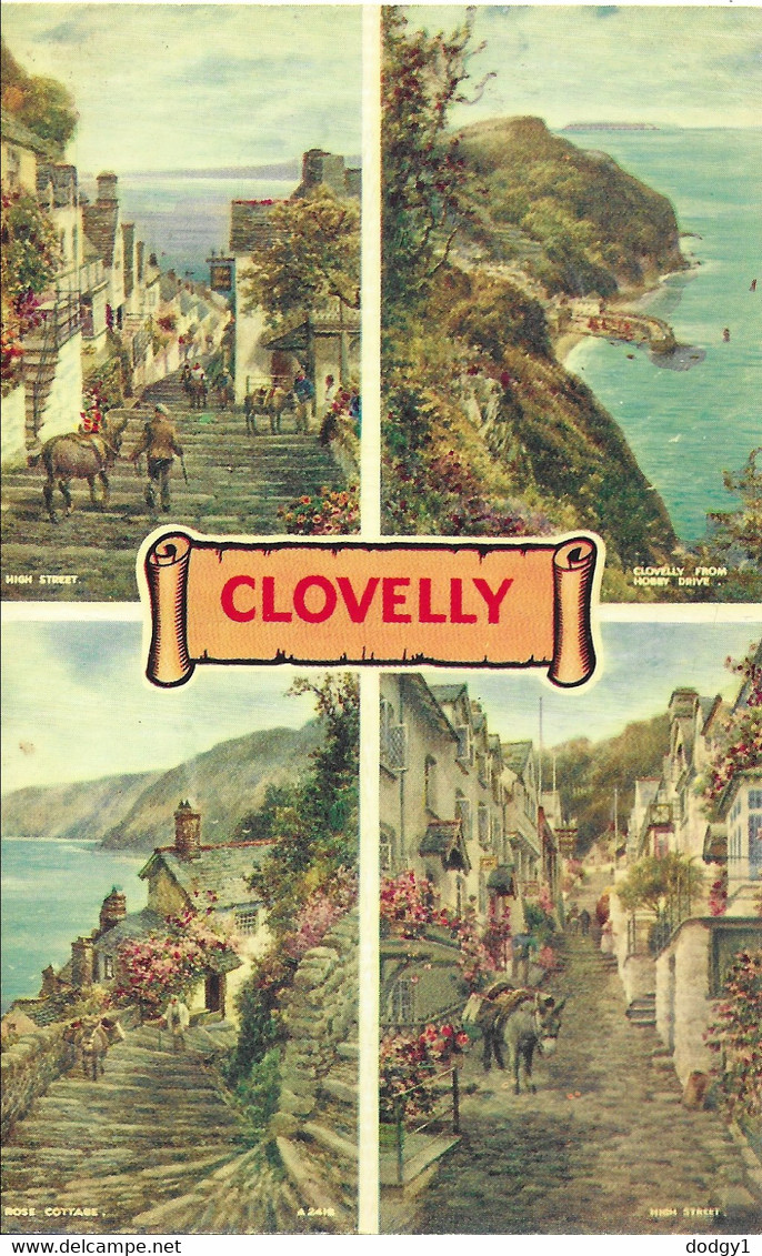 SCENES FROM CLOVELLY, DEVON, ENGLAND. UNUSED POSTCARD   Tw4 - Clovelly