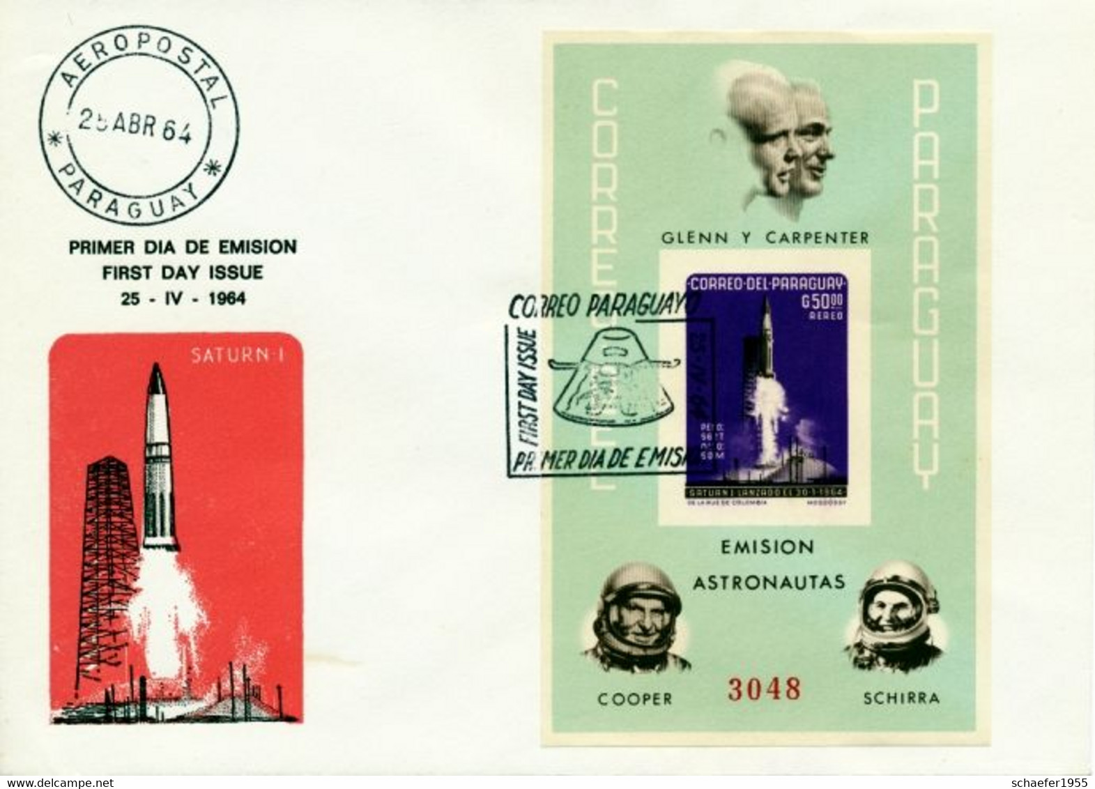 Paraguay 1964 Space, Viaje Espacial, Weltraum 2x FDC, Bloc, Set Stamps, Imperf. - South America