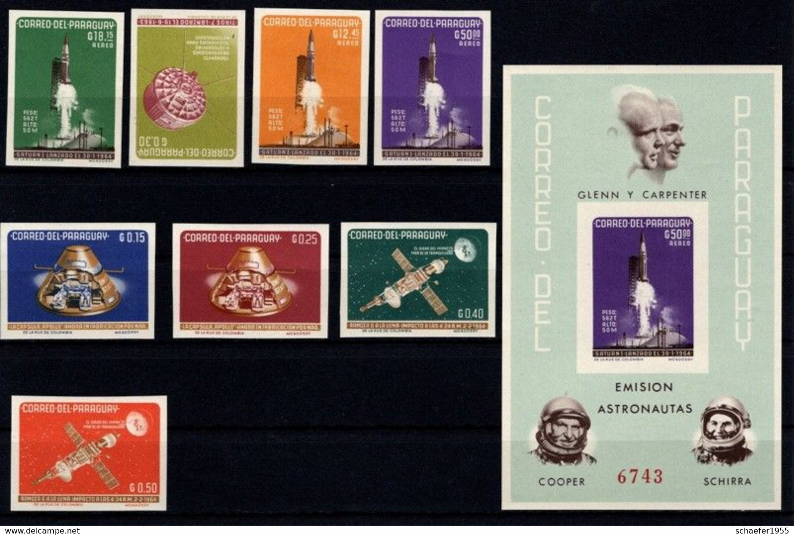 Paraguay 1964 Space, Viaje Espacial, Weltraum 2x FDC, Bloc, Set Stamps, Imperf. - América Del Sur