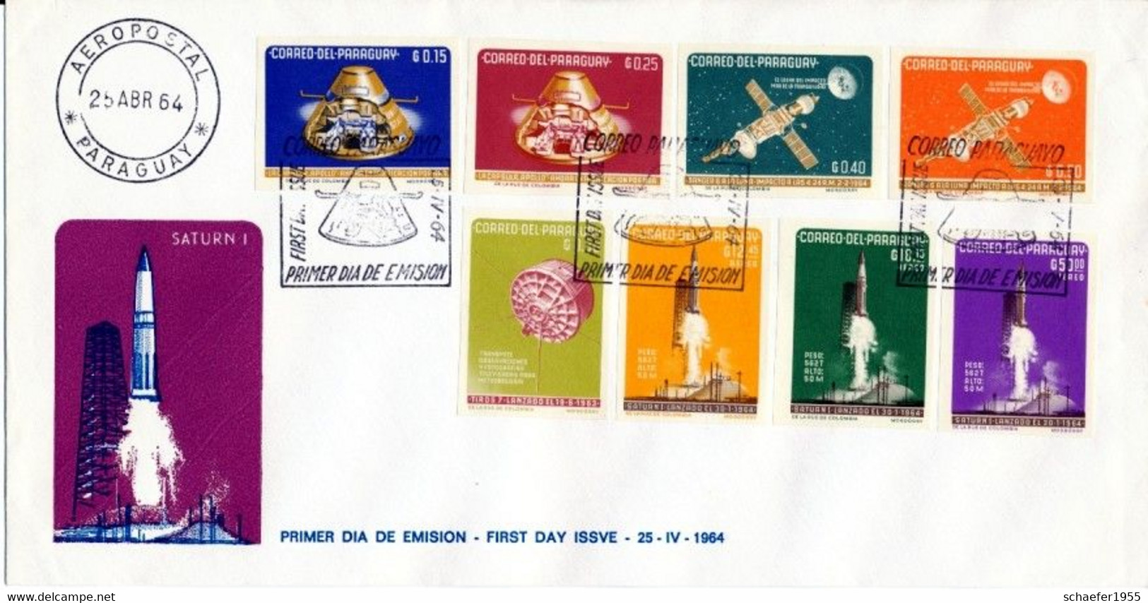 Paraguay 1964 Space, Viaje Espacial, Weltraum 2x FDC, Bloc, Set Stamps, Imperf. - Südamerika