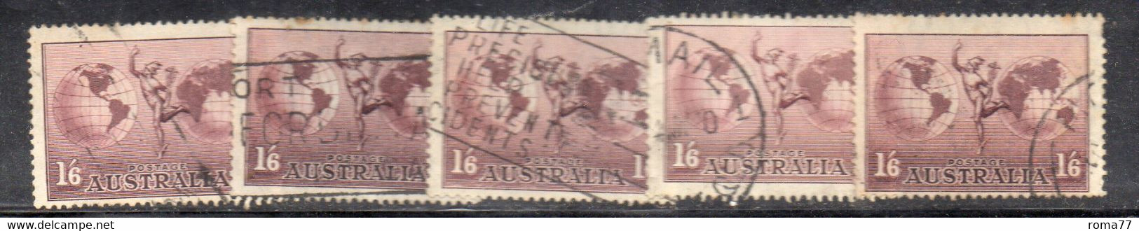 XP341 - AUSTRALIA , Mercurio Cinque Valori Usati Del 1/6 Sh - Used Stamps