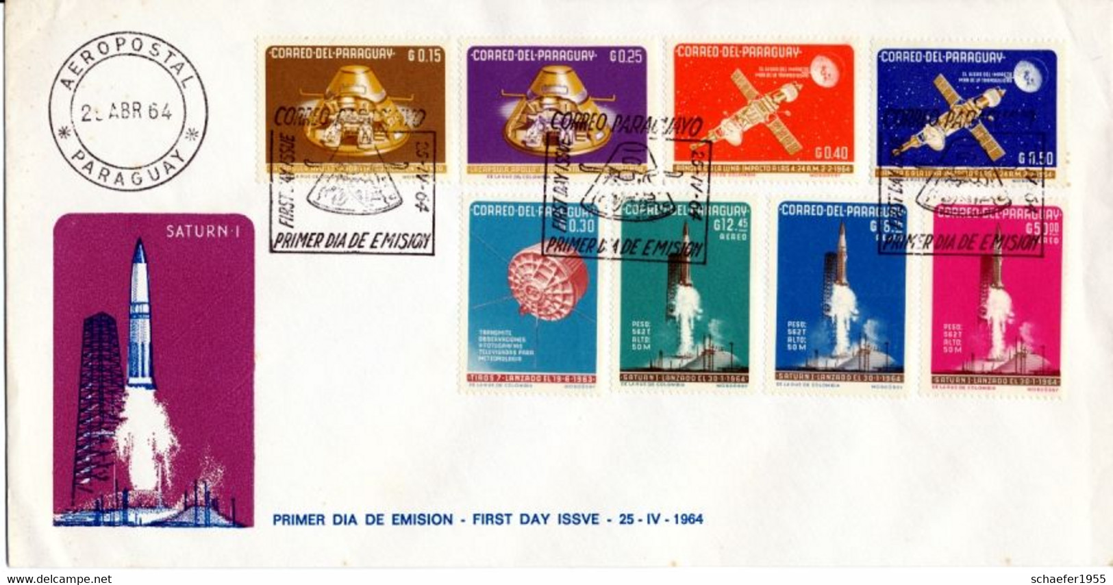 Paraguay 1964 Space, Viaje Espacial, Weltraum 2x FDC, Bloc, Set Stamps, Perf. - Sud America