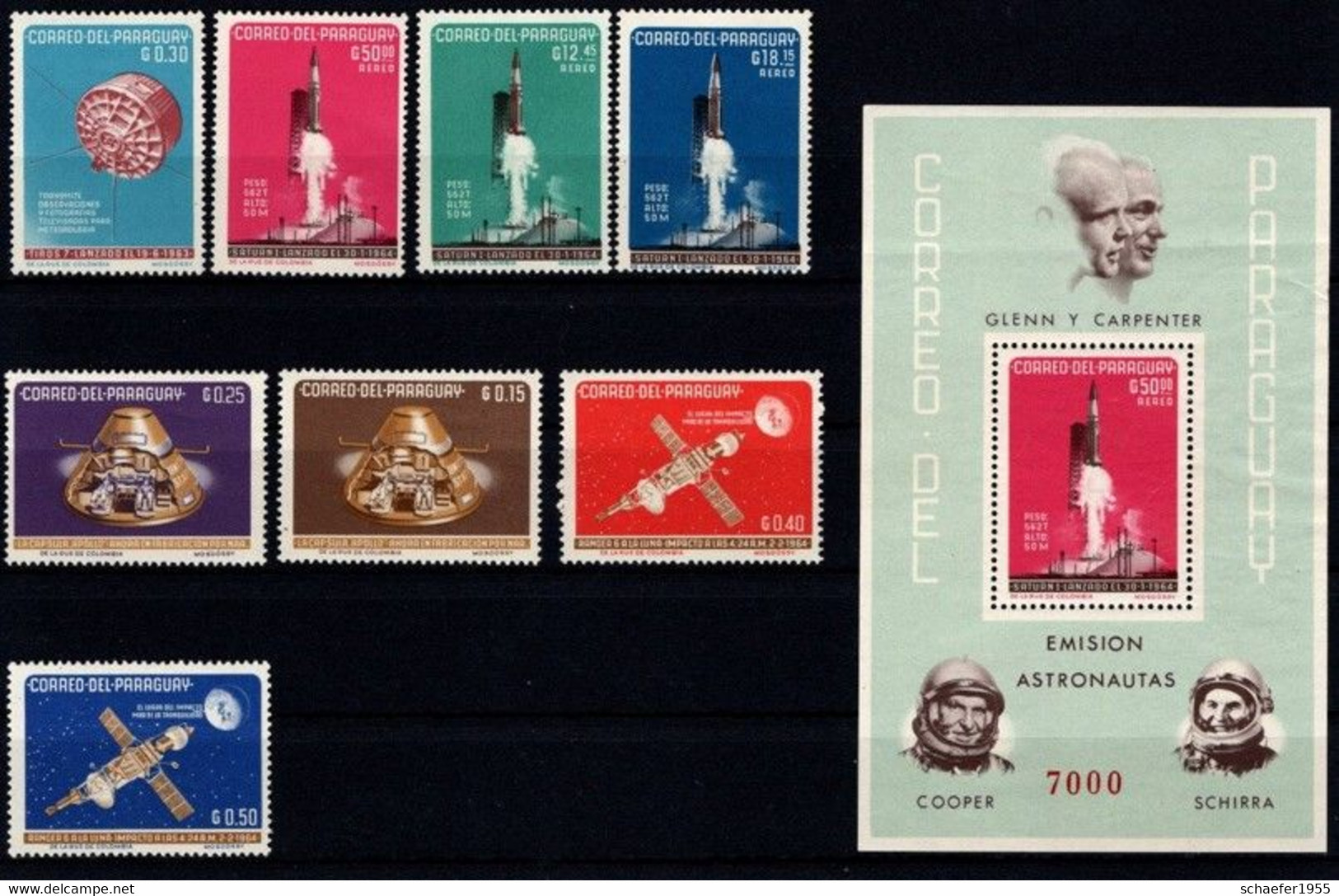 Paraguay 1964 Space, Viaje Espacial, Weltraum 2x FDC, Bloc, Set Stamps, Perf. - América Del Sur