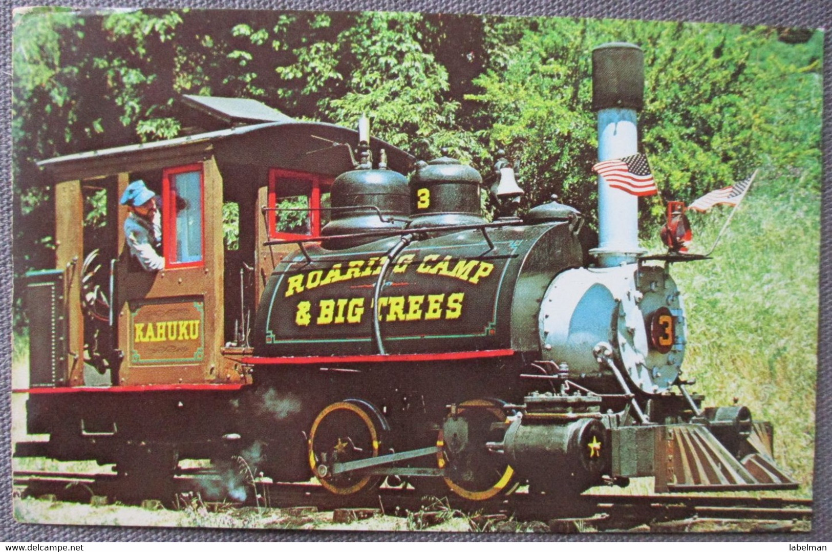 USA UNITED STATES KAHUKU ROARING TRAIN LOCOMOTIVE CARD KARTE ANSICHTSKARTE CARTOLINA POSTCARD PC CP AK CARTE POSTALE - Lake George