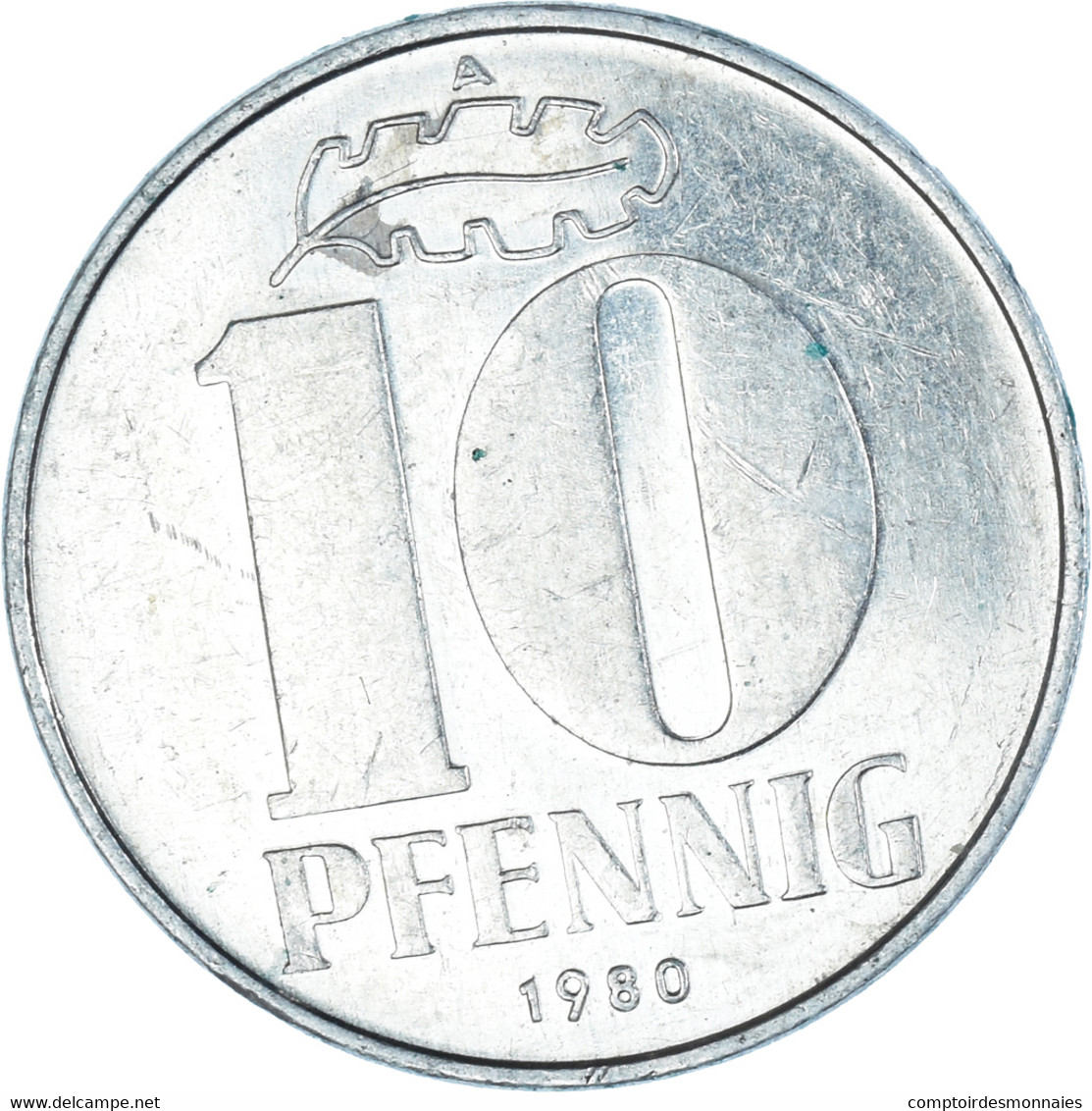 Monnaie, République Démocratique Allemande, 10 Pfennig, 1980 - 10 Pfennig