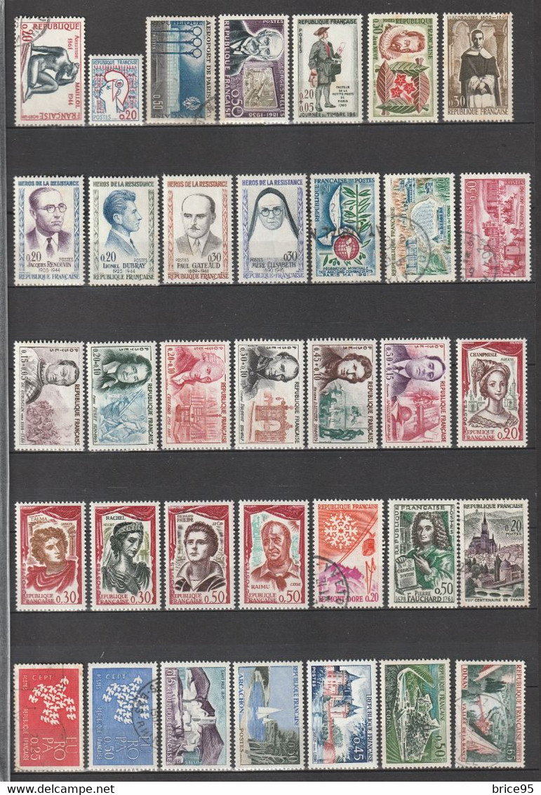 France - YT Nº 1281 à 1324 - Année Complète - Neuf Sans Et Avec Charnière Et Oblitéré - 1961 - 1960-1969