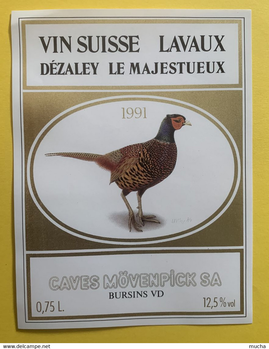 19806 - Lavaux Dézaley Le Majestueux 1991 Caves Mövenpick Faisan - Sonstige & Ohne Zuordnung