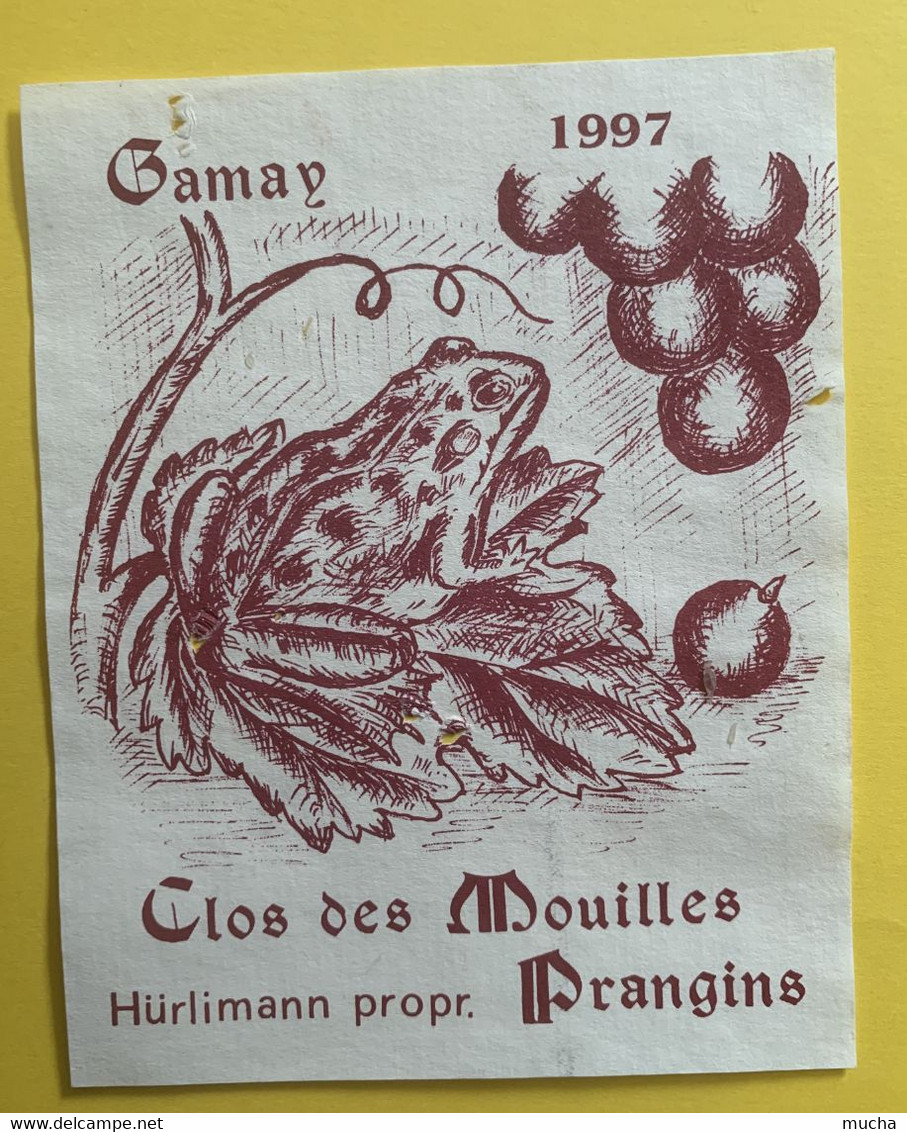 19815 - Gamay 1997 Clos Des Mouilles Hürlimann Prangins Grenouille    !!! Petits Trous - Grenouilles Et Crapauds