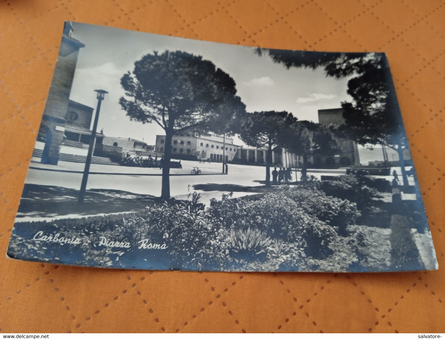 CARTOLINA CARBONIA-PIAZZA ROMA- VIAGGIATA 1955 - Carbonia