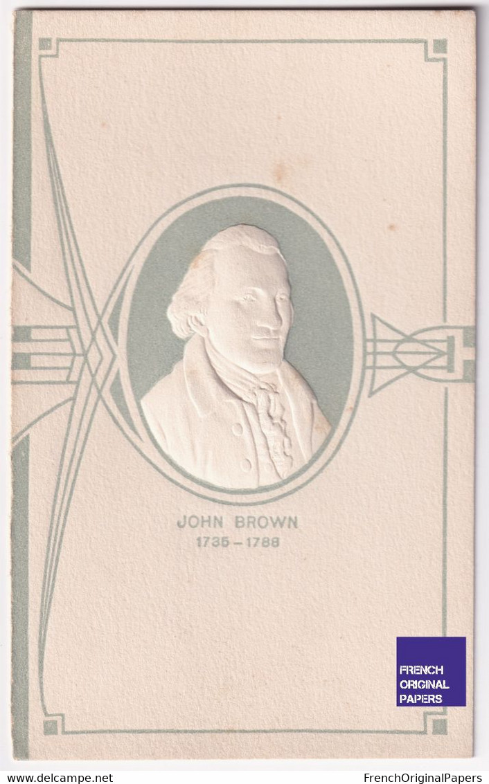 John Brown 1735-1788 Carte Portrait Gaufrée Galerie Berühmter ärzte Tropon Werke Docteur Médecine Art A80-74 - Collections