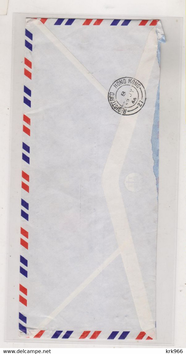 HONG KONG 1966 Registered Airmail Cover To Germany Meter Stamp - Briefe U. Dokumente