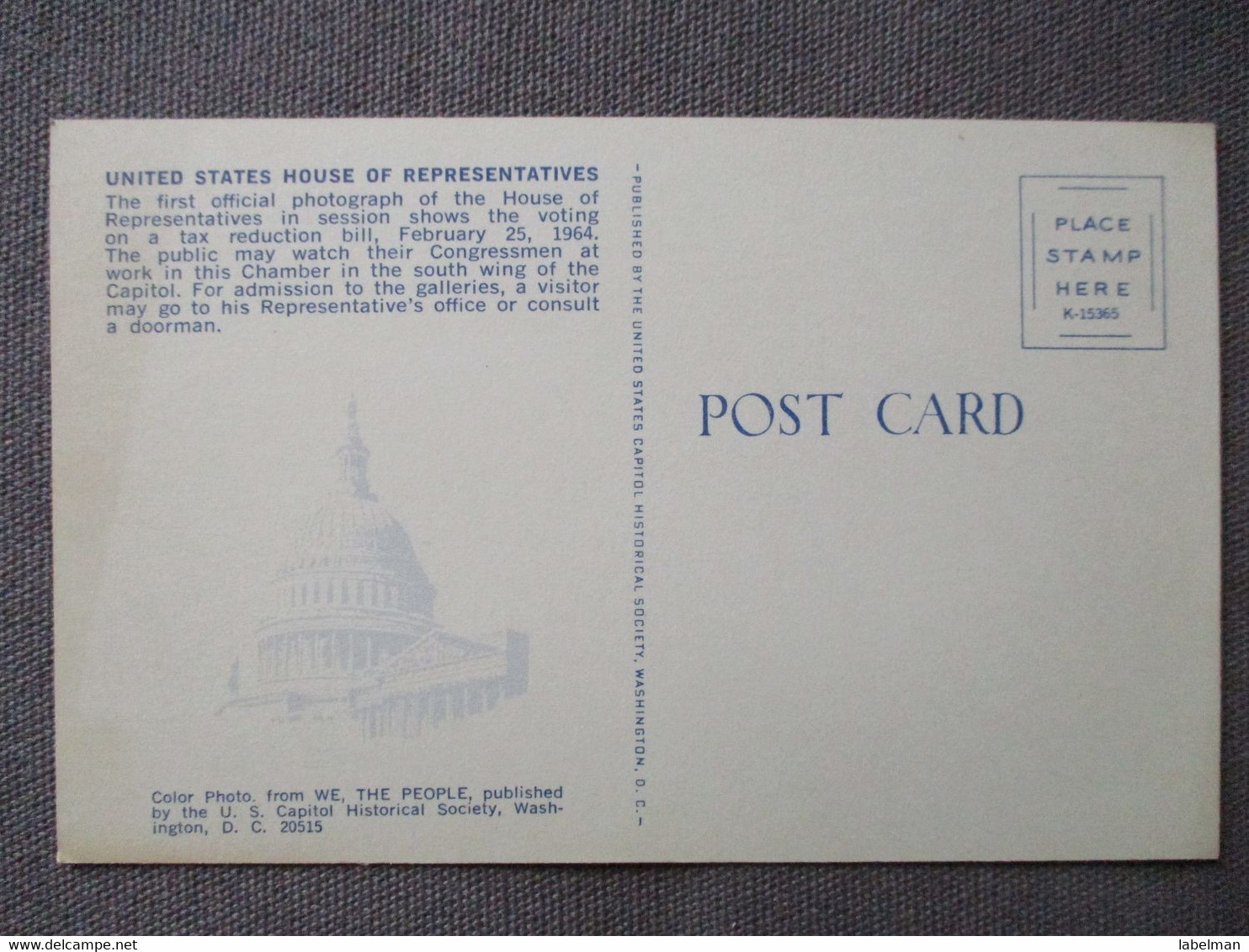 USA UNITED STATES WASHINGTON HOUSE OF REPRESENTATIVES CP AK PC CARD ANSICHTSKARTE CARTOLINA POSTCARD CARTE POSTALE - Buffalo