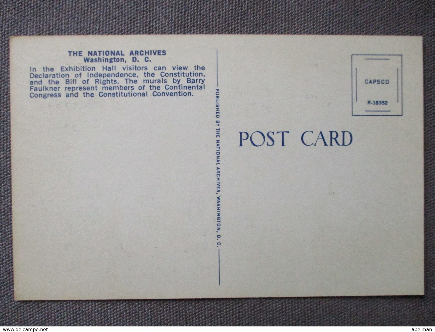 USA UNITED STATES WASHINGTON NATIONAL ARCHIVES CP AK PC CARD ANSICHTSKARTE CARTOLINA POSTCARD CARTE POSTALE - Buffalo