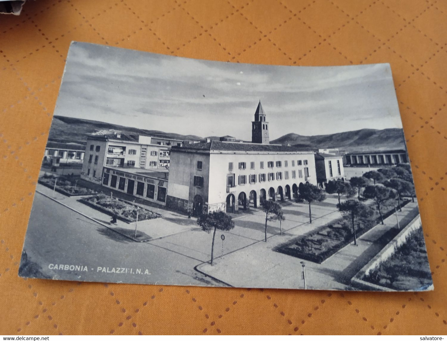 CARTOLINA SASSARI- PALAZZI  I.N.A. - ANNI 40 NON VIAGGIATA - Carbonia