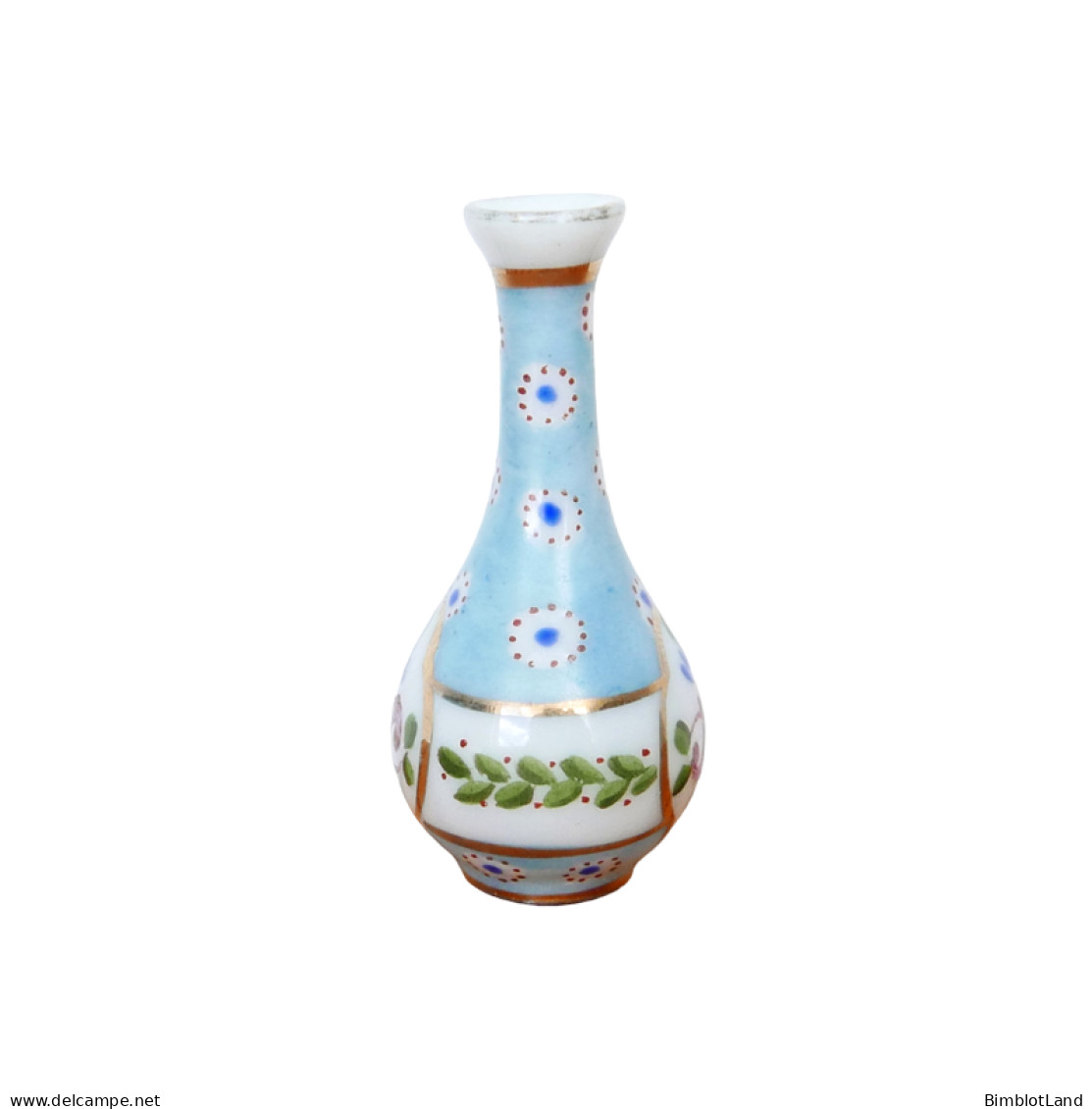 Ancien Vase Miniature 38mm Peint Main Porcelaine De Limoges Signé Poupée 1920 - Limoges (FRA)