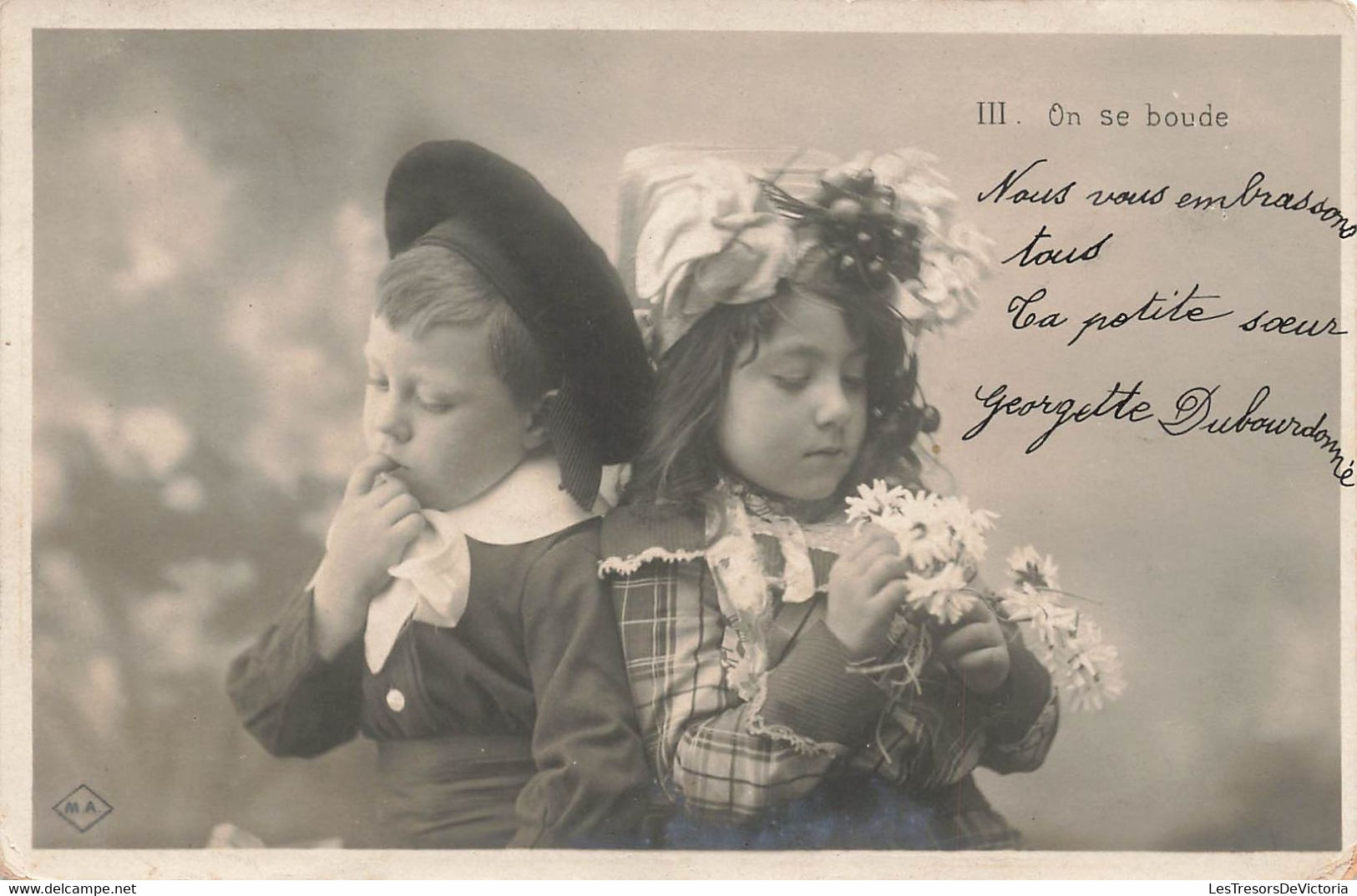 CPA Enfants - On Se Boude - Oblitéré à Chantilly En 1904 Et Obliteration Ambulant De Beauvais à Paris - Dos Simple - Groupes D'enfants & Familles