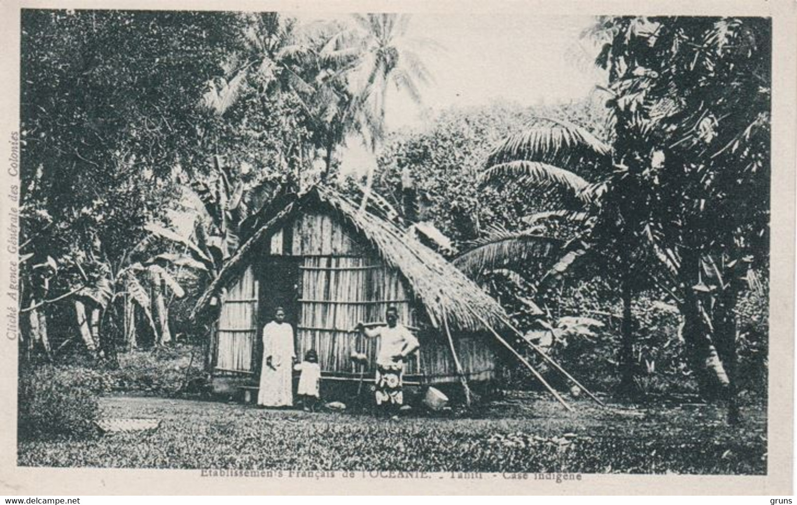 Etablissements Français De L'Océanie Tahiti Case Indigène, Rare - Polynésie Française