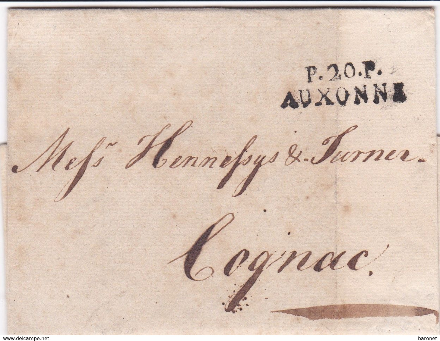 P20P / Auxonne L Datée 18 Octobre 1810 Pour Cognac Taxe 16d - 1801-1848: Vorläufer XIX