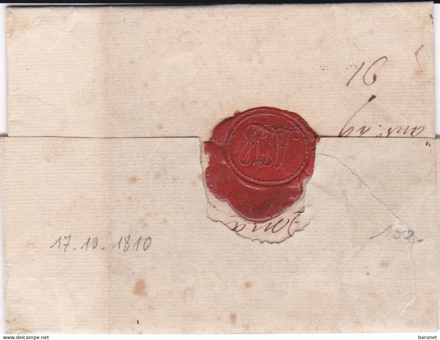 P20P / Auxonne L Datée 18 Octobre 1810 Pour Cognac Taxe 16d - 1801-1848: Vorläufer XIX