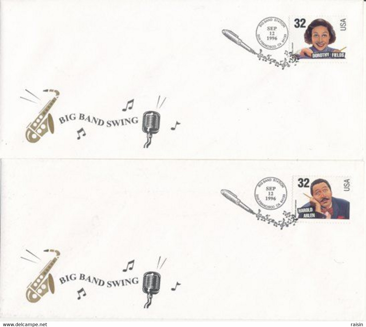 U. S. A. 7 FDC  1996 Big Band Swing TBE - 1991-2000